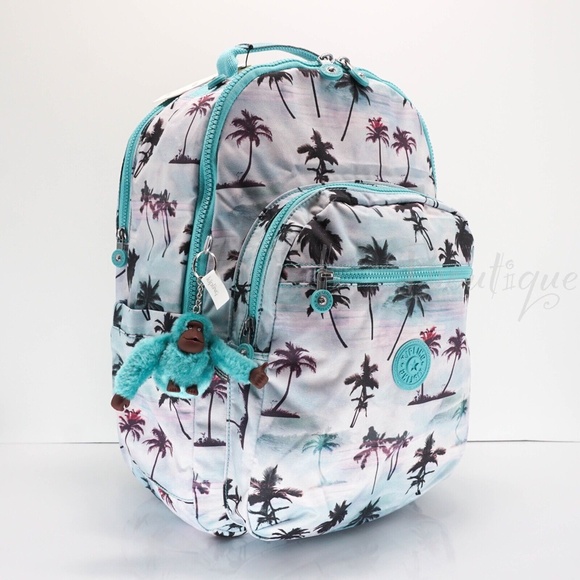 NWT Kipling KI0947 Seoul XL Backpack Laptop Travel Polyester Shadow Palm Multi main image 14